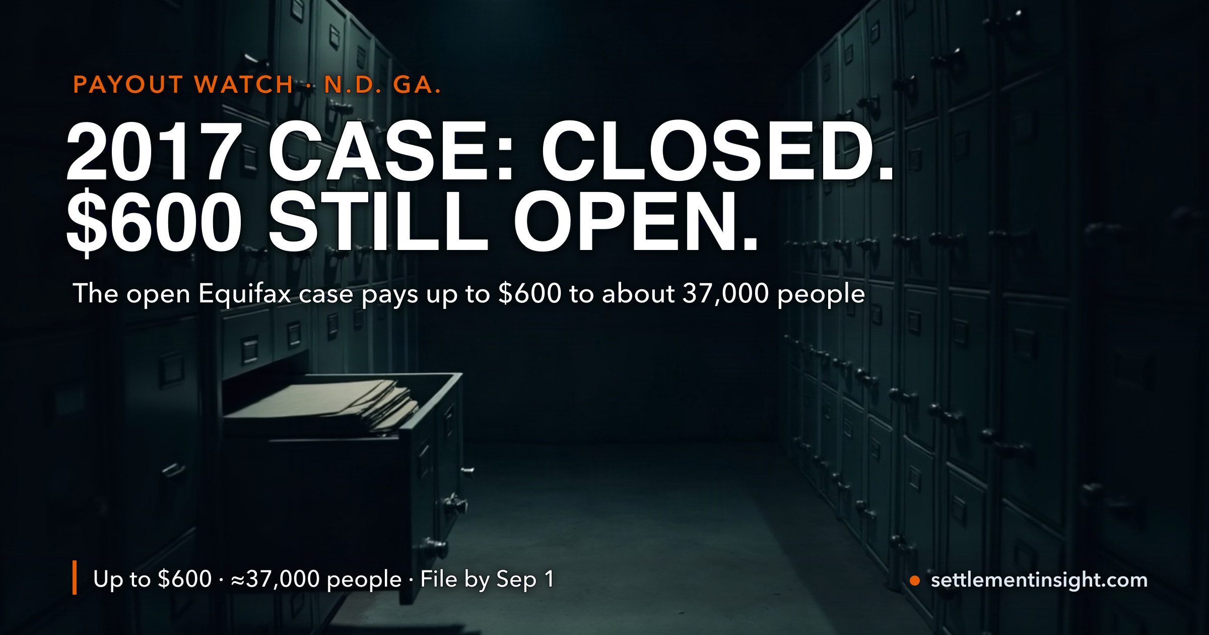 The Equifax Payout Most People Are Googling Closed in 2024. The One Still Open Pays Up to $600 — to Roughly 37,000 People Holding a Letter From 2022 — key figures at a glance