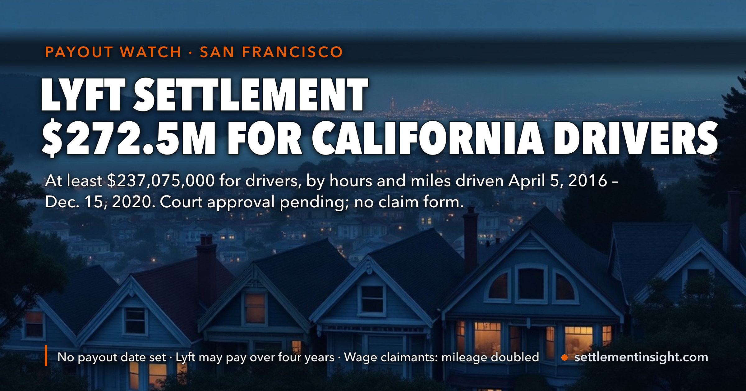 Lyft’s $272.5 Million Settlement Is the Largest Wage Deal in California History — but There Is No Claim Form, No Website and No Payout Date Yet, and Lyft’s SEC Filing Lets It Spread the Payments Over Four Years — key figures at a glance