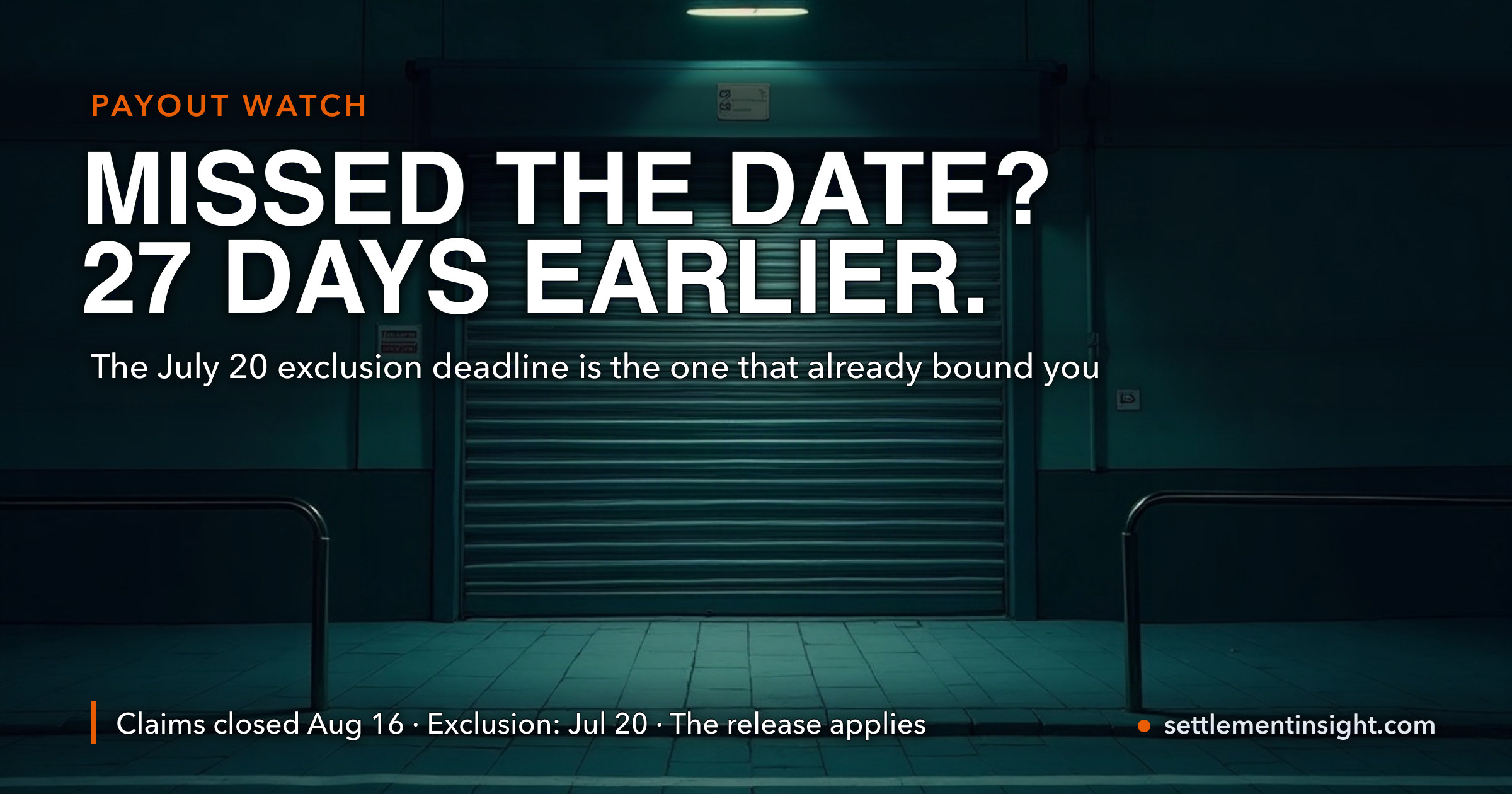 You Missed the Claim Deadline — and the Deadline That Actually Binds You Closed 27 Days Earlier — key figures at a glance