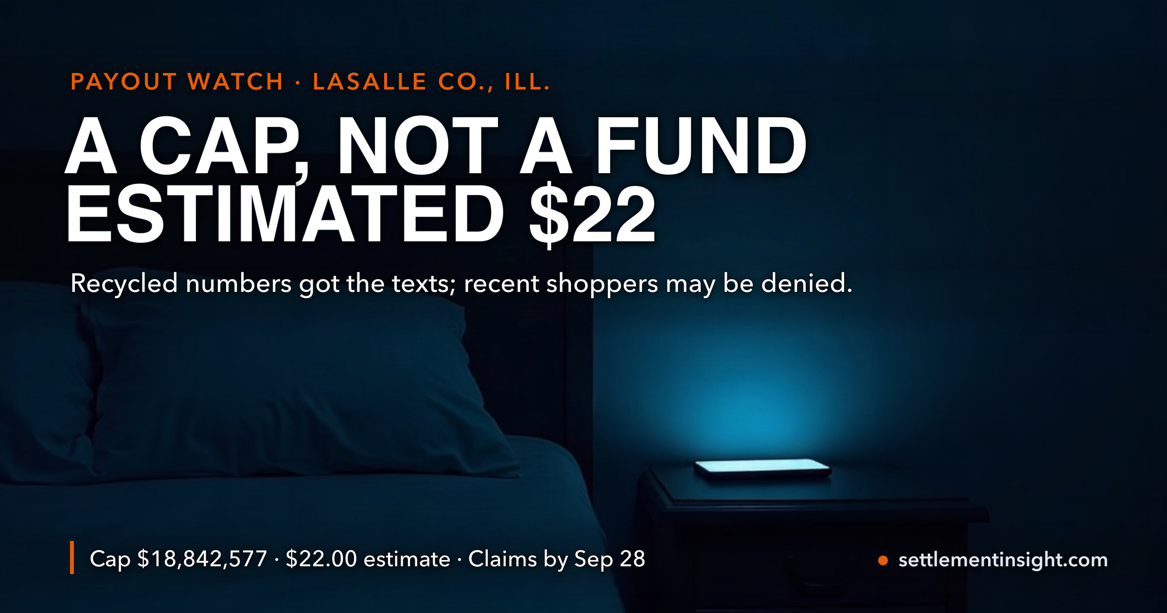 O'Reilly's $18.8 Million Is a Ceiling, Not a Fund — and the People Most Likely to Have Gotten the Texts Are the Ones Whose Claims Can Be Denied — key figures at a glance